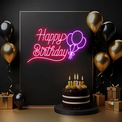 Happy Birthday Glow Neon Sign - Stealth Promo Co