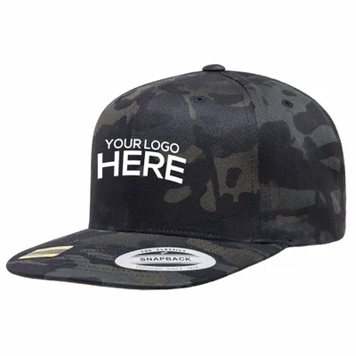 YP Classics Premium Multicam Flat Bill Snapback Cap - Stealth Promo Co