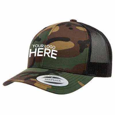 YP Classics Camo Retro Trucker Cap - Stealth Promo Co