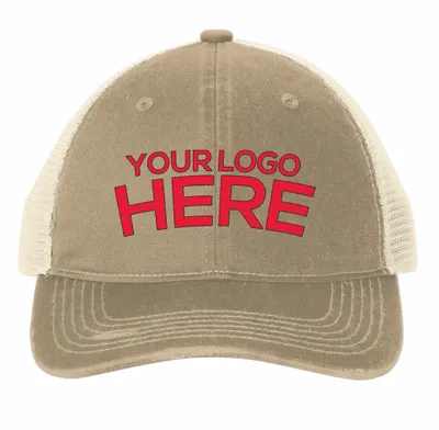 Port Authority   Distressed Mesh Back Cap  - Stealth Promo Co