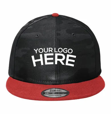 New Era Camo Flat Bill Snapback Cap - Stealth Promo Co