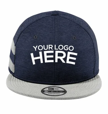 New Era Shadow Heather Striped Flat Bill Snapback Cap - Stealth Promo Co