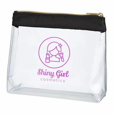 Advertising Sadie Satin Clear Cosmetic Bags - Stealth Promo Co