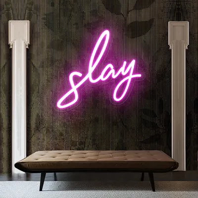Glowing Slay Pink Neon Sign - Stealth Promo Co