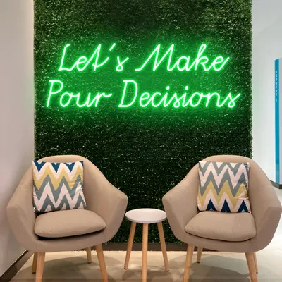 Stylish "Let's Make Pour Decisions" Neon Sign - Stealth Promo Co