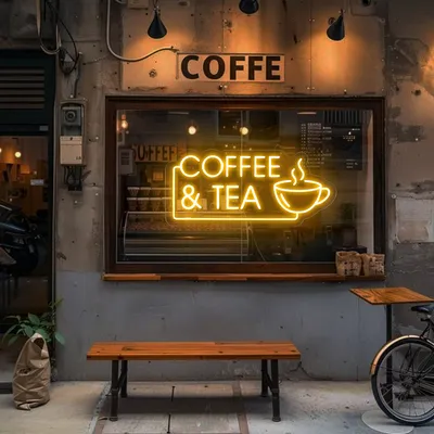 Coffee Tea Window Neon Sign - Stealth Promo Co