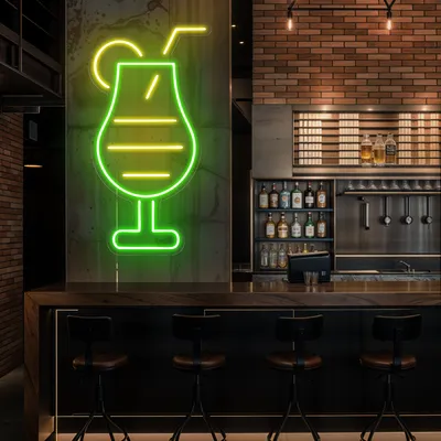 Sparkling Toast Glass Neon Sign - Stealth Promo Co