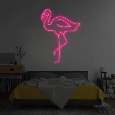 Single Flamingo Vertical Neon Sign - Stealth Promo Co