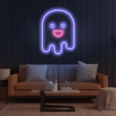Ghost Cartoon Vertical Neon Sign - Stealth Promo Co