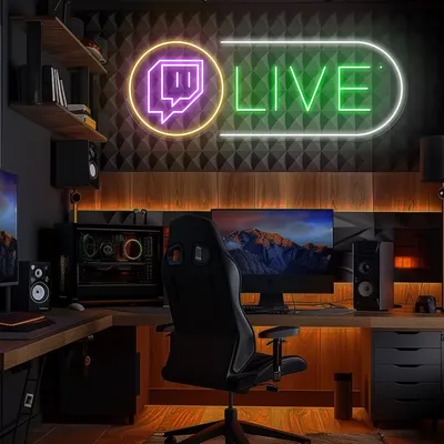 Twitch Live Streaming Neon Sign - Stealth Promo Co