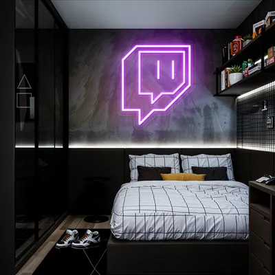 Twitch Icon Glow Neon Sign - Stealth Promo Co