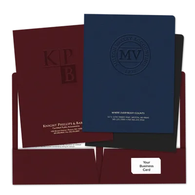 Debossed Welcome Folders - Stealth Promo Co