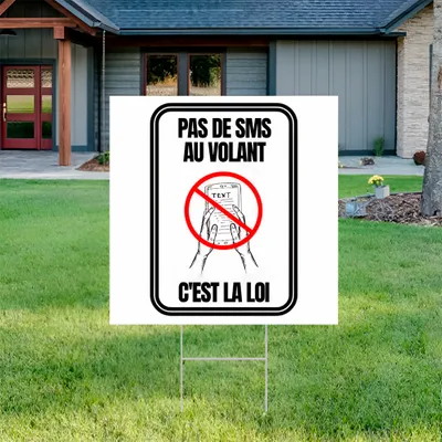 Panneau pour interdiction d'envoyer des SMS