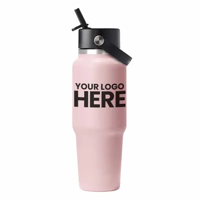 Hydro Flask Travel Bottle w/ Flex Straw Cap 32oz - Stealth Promo Co