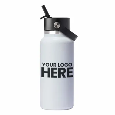 Hydro Flask Wide Mouth w/ Flex Straw Cap 32oz - Stealth Promo Co