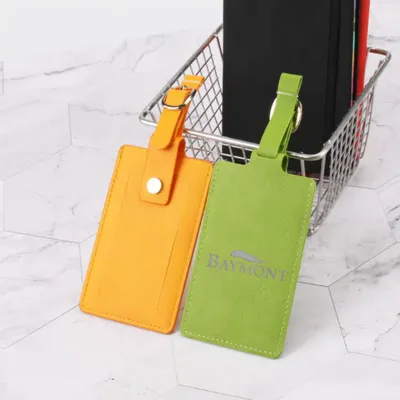 Leather Luggage Tag with Snap - Stealth Promo Co