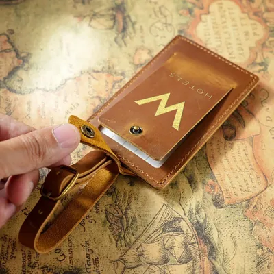 Vintage Crazy Horse Leather Luggage Tag - Stealth Promo Co