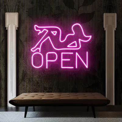 Open With Pin-Up Neon Sign - Stealth Promo Co
