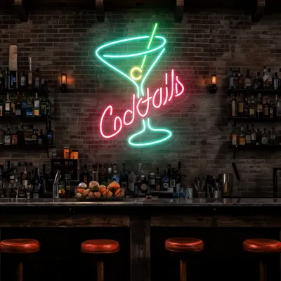 Cocktails Neon Sign - Stealth Promo Co