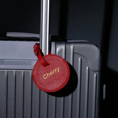 Lychee Grain Round Luggage Tag - Stealth Promo Co