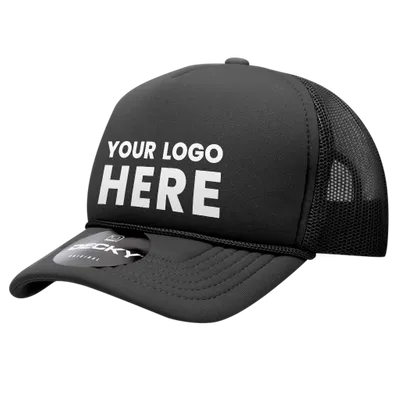 Decky 7010 - Youth 5 Panel Mid Profile Structured Foam Trucker, Kids Foam Trucker Hat, Mesh Back - Stealth Promo Co