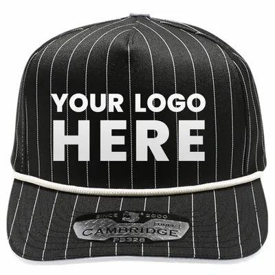 Pit Bull Cambridge PB328R 5-Panel Pinstripe Snapback Hat With Rope - Stealth Promo Co