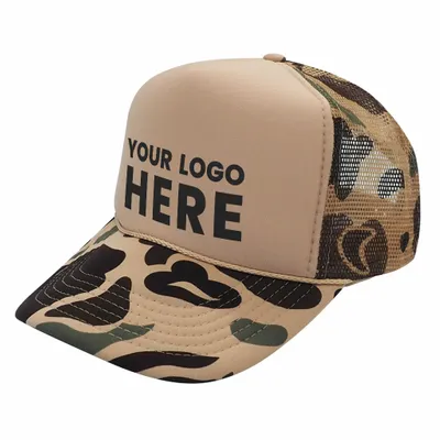 Nissun CPC - Foam Trucker Hat Camo, 5-Panel Camouflage Cap - Stealth Promo Co
