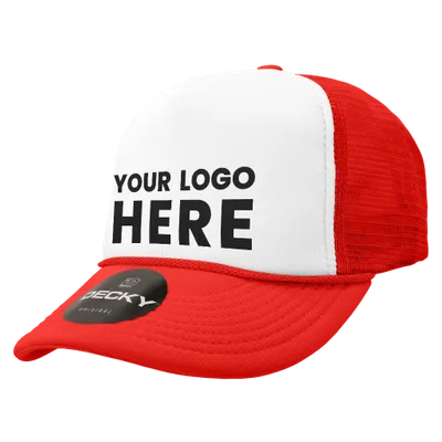 Decky 210 Blank Foam Trucker Hat, Two Tone Mesh Back Cap - Stealth Promo Co