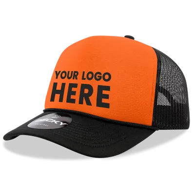 Decky 220 Blank 2-Tone Neon Foam Trucker Hats - Stealth Promo Co
