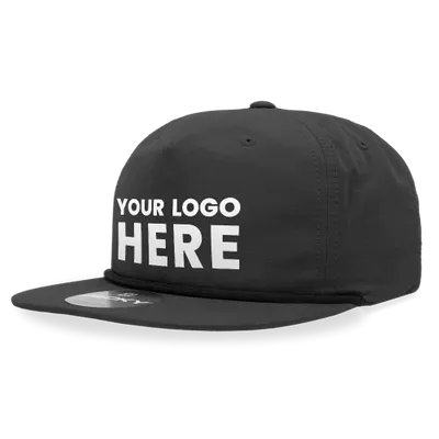 Decky 6032 - Classic Rope Cap, 5 Panel Flat Bill Hat, Snapback - Stealth Promo Co