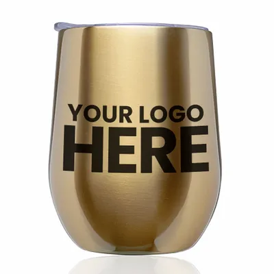 11 oz Largo Stemless Wine Glass with Lid - Stealth Promo Co