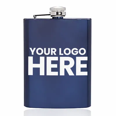8 oz. Verano Stainless Steel Hip Flasks - Stealth Promo Co