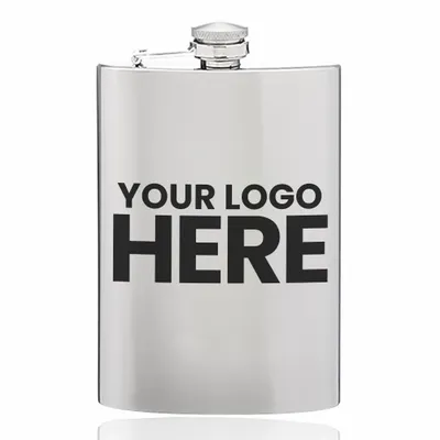 9 oz. Homer Stainless Steel Hip Flasks - Stealth Promo Co