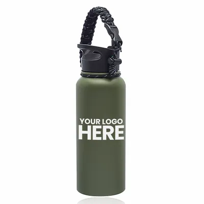 34 oz. Vulcan Stainless Steel Water Bottles with Strap - Stealth Promo Co