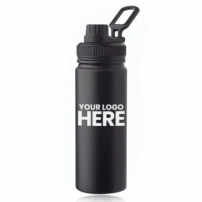 Houston 23 oz. Stainless Steel Water Bottle with Carrying Handle - Stealth Promo Co