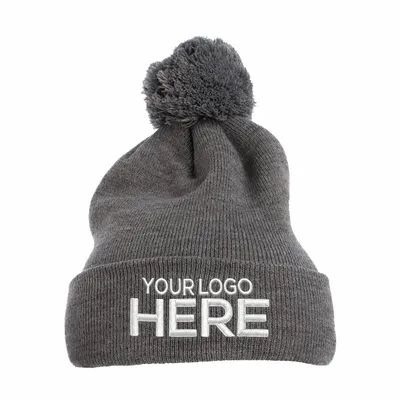 Pom-Pom Cuffed Knit Beanie - Stealth Promo Co