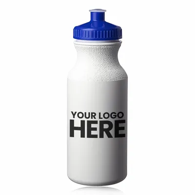 20 oz. White Water Bottles with Push Cap - Stealth Promo Co