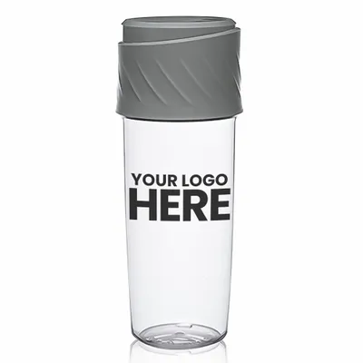 16 oz. Dual Sip-N-Snack Plastic Water Bottles - Stealth Promo Co