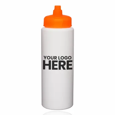 32 oz. HDPE Plastic Water Bottles with Quick Shot Lid - Stealth Promo Co