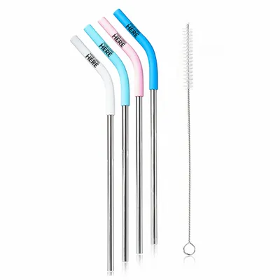 4-Piece Straw Pack with Brush - Stealth Promo Co