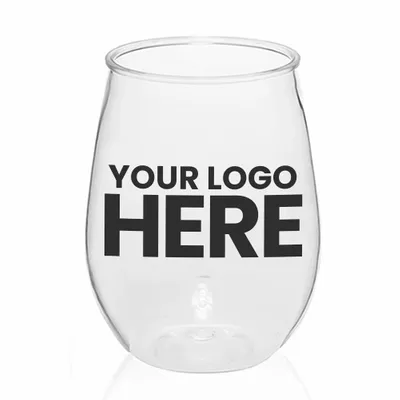 10 oz. Stemless Plastic Wine Glasses - Imprint Now - ES