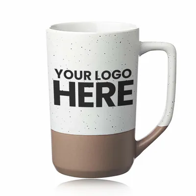 17 oz. Speckle Glazed Two Tone Ceramic Mugs - Stealth Promo Co