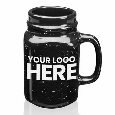 16 oz. Savannah Speckle Ceramic Mason Jars - Stealth Promo Co