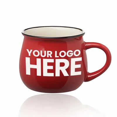 12 oz. Two Tone Glossy Pottery Coffee Mugs - Imprint Now - IT