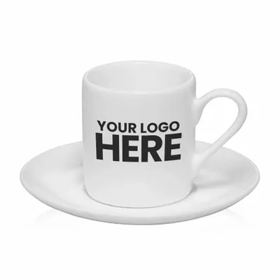 3 oz. set Espresso Cups with Saucers - Stealth Promo Co