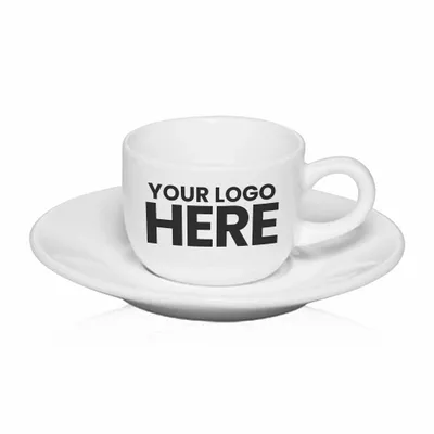 2.5 oz. Porcelain Espresso Cups with Saucer - Stealth Promo Co