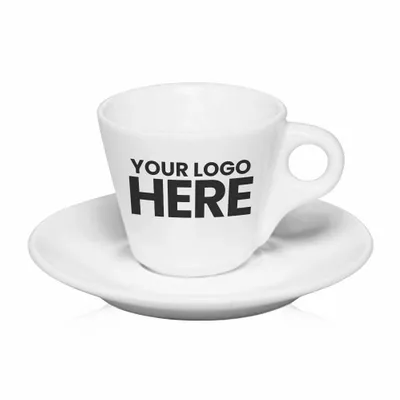 2.75 oz. Espresso Cups with Saucer Sets - Stealth Promo Co