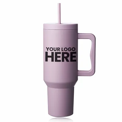 Madison 40 oz Tumbler with Handle and Straw Lid - Stealth Promo Co