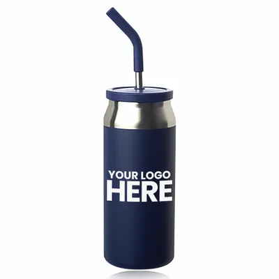22 oz Sydney Can Shaped Tumbler with Silicone Lid and Straw - Stealth Promo Co