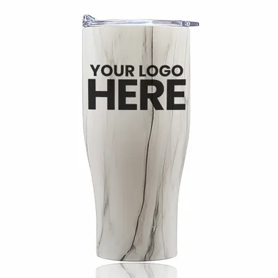 27 oz Stainless Steel Insulated Tumblers with Clear Lids - Stealth Promo Co